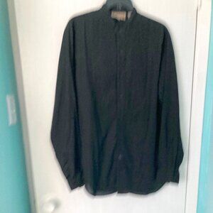 L'Avion L Men's Black Pintuck Bib Shirt
